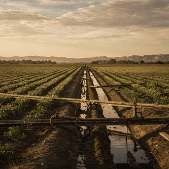 Irrigation Canal in California Central Valley